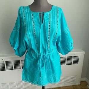 Nanette Lepore balloon sleeve drawstring tunic